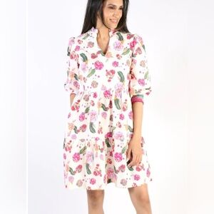 Emily LoveLock Floral White Dress‎ Size M